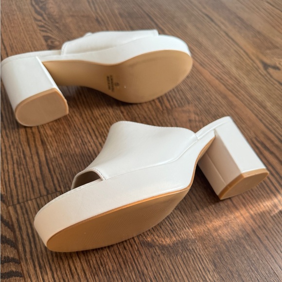 Lulus Curtis Platform Peep Toe High Heel - White. - Picture 9 of 9